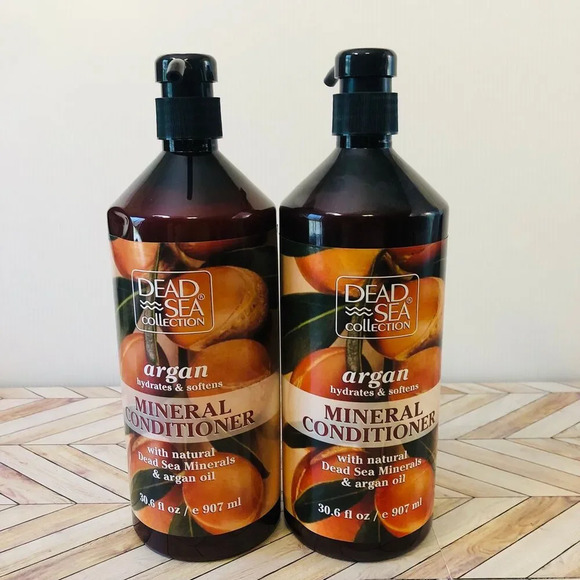 Dead Sea Collection 30.6oz Argan Oil Mineral Conditioner w/ Pump Set of 2 - Picture 1 of 5